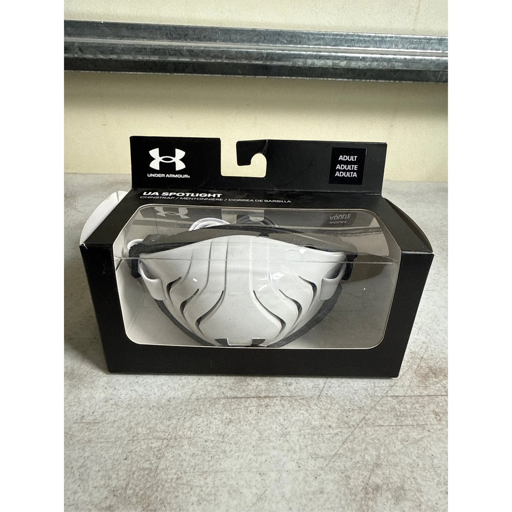 Under Armour Spotlight Football Helmet Chin Strap - White/Black, Adult - Picture 3 of 7